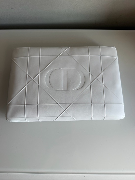 Dior Handbags - Dior White Embossed CD Cosmetic Pouch new